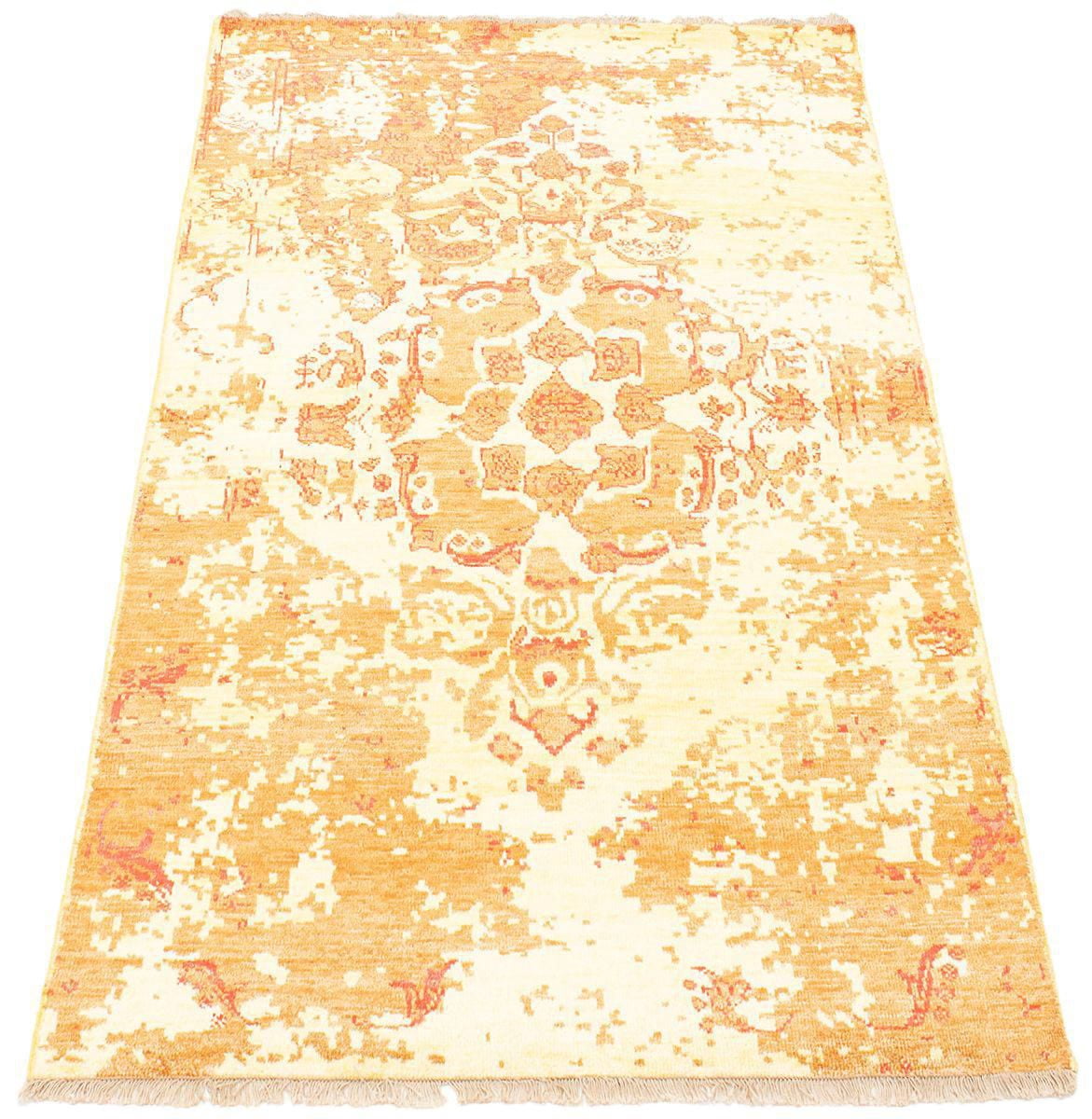 ECARPETGALLERY Tapis Noué à la Main pour Salon, Salle à Manger et Chambre à Coucher Transitionnel Collection Surteint coloré 4'6" x 6'8" en Mangue