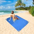 thumbnail image 3 of Outdoor camping mat waterproof and convenient foldable picnic mat lawn moisture-proof mat polyester plaid beach mat-Easily Fits into Small Bag, Washable Quick Dry Compact Beach Mat, 3 of 5