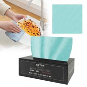Eoozwa 20 Pack Thickened Disposable Kitchen Cloths Water Washable Reusable Dish Towels for Dry Wet Use, Pull Out Paper Towel Alternative, Lazy Cleaning Solution for Home