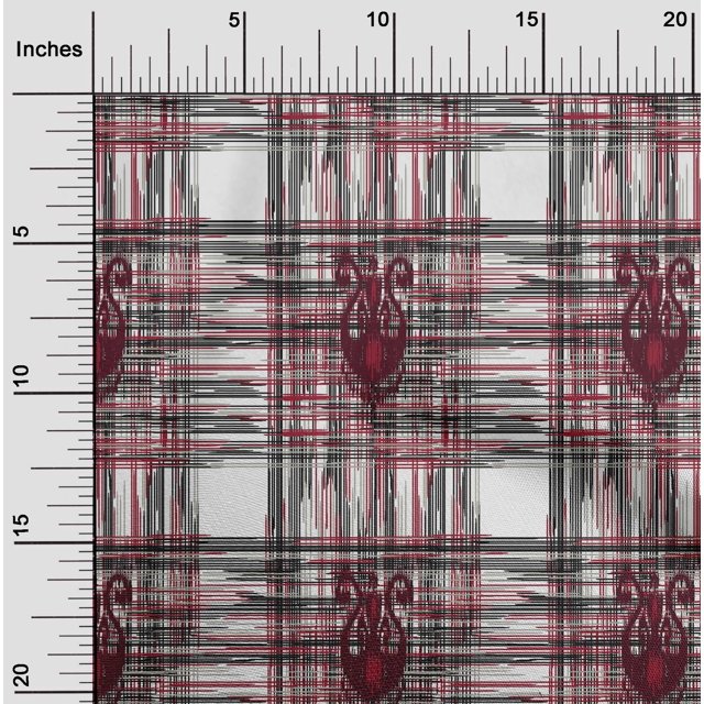 oneOone Cotton Poplin Fabric Swirl & Check Ikat Print Sewing Fabric BTY 56 Inch Wide
