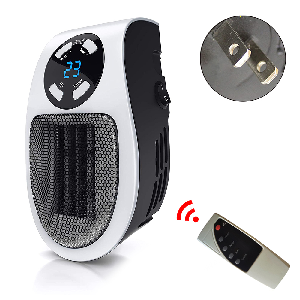 Space Heater for Indoor Use, Plug-in Heater Personal Electric Heater for Study Office Home with Timer and LED Display, 350-Watt US Plug