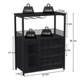 thumbnail image 2 of Wine Bar Rack Cabinet with Detachable Wine Rack and Storage, Coffee Bar with Glass Holder, Small Sideboard and Buffet Cabinet with Door, for Kitchen, Living Room, 2 of 8