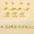 thumbnail image 2 of tredstone Simple Design Letter Rhinestone Earring Party Hiking Portable Stud Earrings Photo Shooting Ear Decor Jewellery S, 2 of 8