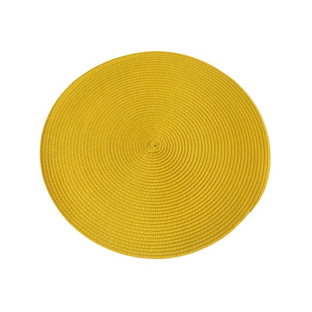 Xingzhi Napperons pour Toutes les Occasions, Grand Application et Durabilité Robuste, Napperons Ronds, Napperons Modernes Simples Antidérapants, Jaune, 1 Ensemble