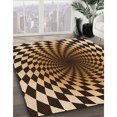 thumbnail image 3 of Ahgly Company Tapis d'Intérieur Lavable à la Machine, Carré, Transitionnel, Brun Sable Brun, Tapis de Zone, 6 Pieds Carré, 3 of 7