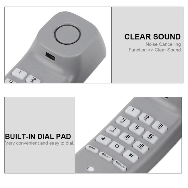 Wall Phones, Wall Telephone, Hanging Telephone, Mute Function Noise Cancelling Built-in Dial Pad For House For Home
