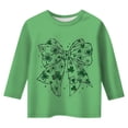 thumbnail image 4 of LUOGENLI T-Shirt pour Filles T-Shirt Graphique pour Filles Fête de la Saint-Patrick à la Mode Polyvalent Col Rond Manches 3/4 T-Shirt Décontracté Haut Chemises en Lin pour Filles Longueur Midi Vert 9-10 Ans, 4 of 4
