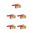 thumbnail image 2 of Thinsony Divers Type Robinet à Boisseau Sphérique Fileté en Laiton Boule FF 16mm Rouge 5Set, 2 of 6