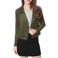 thumbnail image 1 of INSPIRE CHIC Women Short Soft Zip Up Faux Suede Biker Moto Jacket, 1 of 4