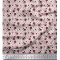 thumbnail image 1 of Soimoi Red polyester Crepe Fabric Maze & Rose Floral Print Fabric by Yard 42 Inch Wide, 1 of 1