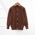 thumbnail image 2 of Tranfacy Long Sleeve Shirts for Girls, Fall Tops, Kids Solid Color Fleece Knitted Cardigan Long Sleeve Round Neck Sweater Button Shirts, 2 of 3