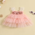 thumbnail image 3 of Toddler Baby Girls Party Dress 3D Flower Ruffle Sleeveless A-line Princess Dresses, 3 of 8
