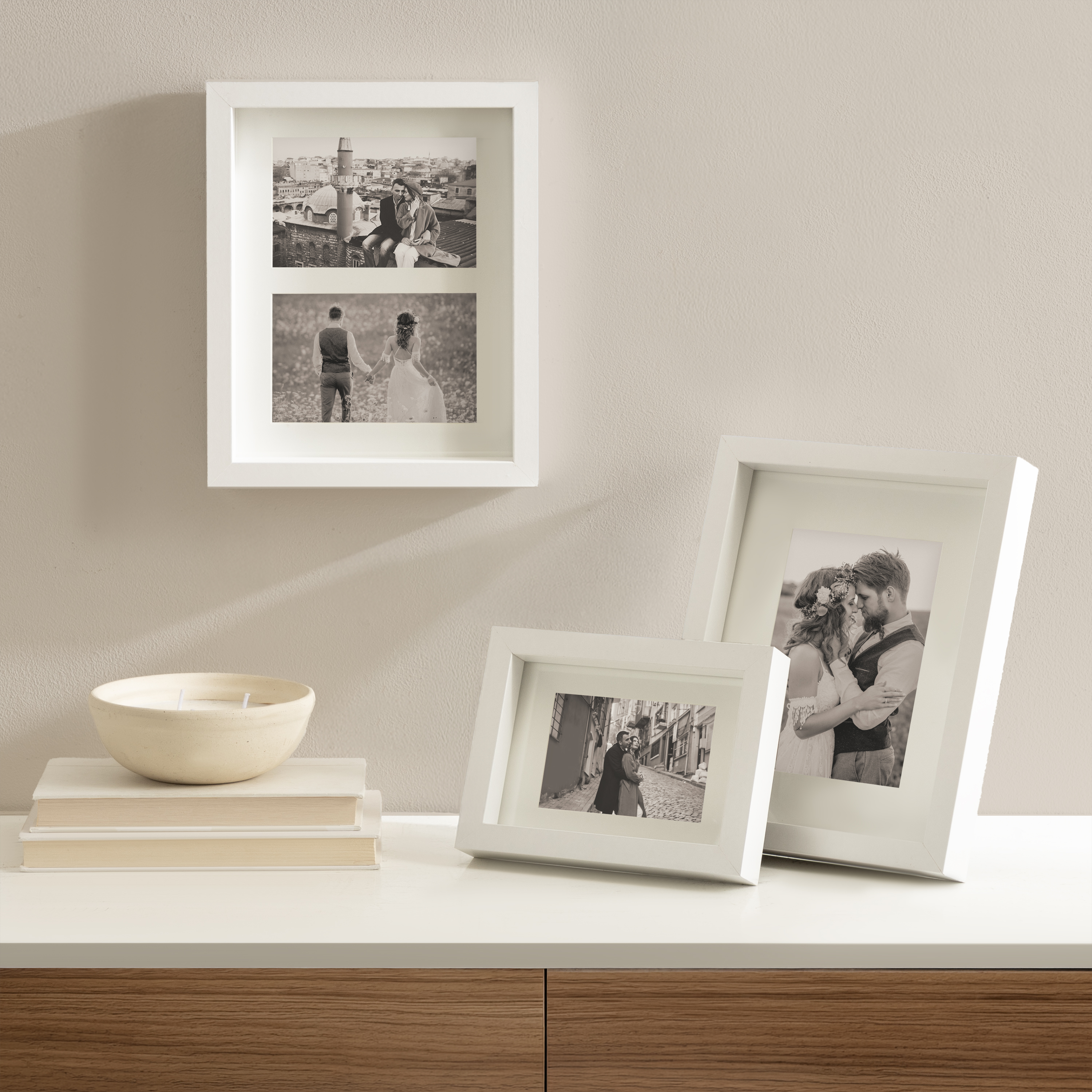 DesignOvation MacIntyre 5x7 Matted to 3.5x5 White Picture Frame