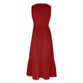 thumbnail image 4 of Robes d'Été pour Femmes 2023 Mode Féminine Col en V Sans Manches Poches Unies Robe Pull Patchwork Robes de Soirée pour Femmes Élégantes Élégantes en Solde, 4 of 5