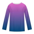 thumbnail image 5 of SROBPTY Longues Chandails à Manches pour Femmes, T-Shirt à Manches Longues à Col Rond avec Imprimé Automnal pour Femmes, Violet, TG, 5 of 5