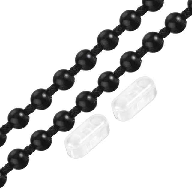 Unique Bargains 4.5mmx9M 2 Connecteurs Rouleau Abat-Jour Boule Chaîne Noir