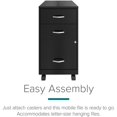 thumbnail image 4 of Pemberly Row 18in 3 Drawer Metal Mobile Filing Cabinet Ball Bearing Slide Black, 4 of 11