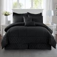 thumbnail image 1 of JML 8-Piece Quilted Diamond Bed in a Bag, Twin, Black, 1 of 5