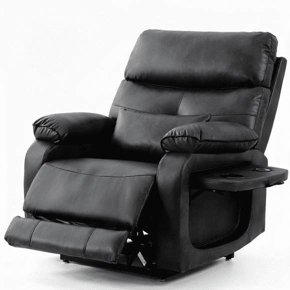 TEKAMON Dual Motor Power Lift Recliner Chair for Adult & Elderly, Infinite Position Lay Flat Lift Chair with Heat & Massage, Cup Holder, Lumbar Pillow, Wireless Charger, USB Ports, Leather(gray)