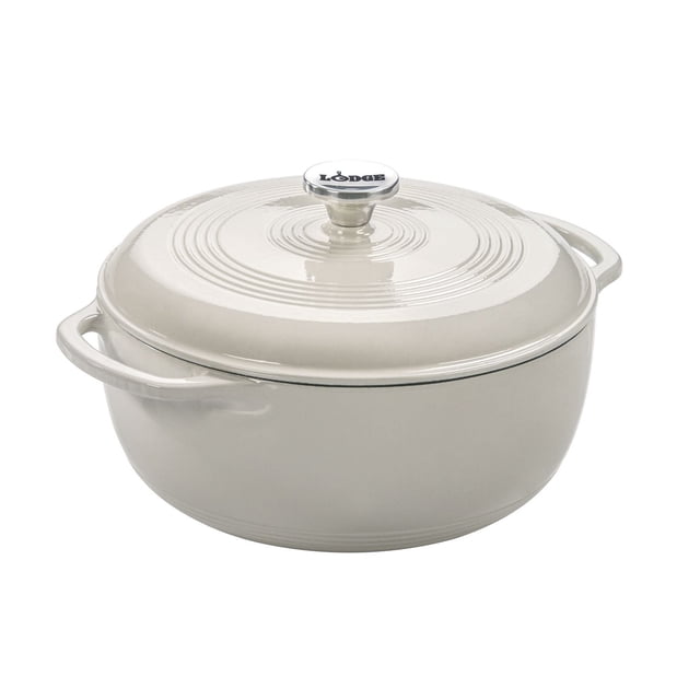 Lodge Cocotte émaillée, blanc - 6 qt.