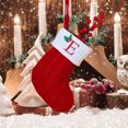 thumbnail image 2 of Christmas Tree Decorative Socks With Embroidered Initial Letters Red Green White Knit Stockings, 2 of 2