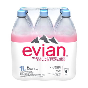 evian natural spring water 6 x 1 L, Bottles