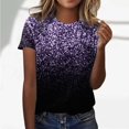 thumbnail image 2 of TSADFHJI Chandails pour Femmes en Coton Mode Décontractée pour Femmes Dégradé à Paillettes Imprimé Col Rond T-Shirt Ample, 2 of 5
