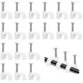 thumbnail image 1 of EcoNesxp 6mm 100 Pack Cable Cord Clips Phone Cord 4mm Computer Cable Management Organizer Clips Round Nail-In Cable Clips Wire Wall Clips for Ethernet Cables, 1 of 4