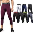 thumbnail image 2 of Graflsoa Men's Performance Workout Leggings 2-Pack: Quick-Dry, Breathable, Stretchable with Muscle Support for Gym, Running, and Yoga - Black & Grey Patchwork Design, Size L (EU), 2 of 6