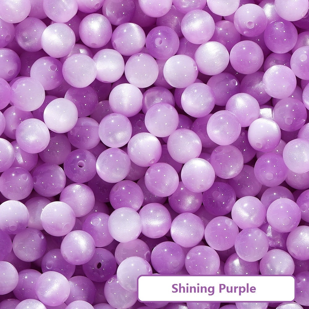 Perles pour Bracelets, 20 Pcs Perles en Résine 8 mm Perles en Résine pour Fabrication de Porte-Clés 8 mm Perles en Résine pour Fabrication de Bracelets Perles Multicolores pour Fabrication de Bracelets