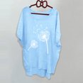 thumbnail image 2 of Yuyuzo Hauts en Coton et Lin Grande Taille pour Femmes Chemises à Manches Mi-Longues Col Rond T-Shirts Décontractés d'Été Blouses, 2 of 4
