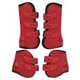thumbnail image 3 of Horse Leg Guard, Horse Jumping Boots Reduce Injury Prevent Slip Front Hind Adjustable  For Equestrian Equipment A Set Of Red Front And Hind, 3 of 8