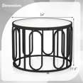 thumbnail image 3 of Gymax Table Basse Ronde à 2 Niveaux avec Supports Pivotants et Verre Trempé, Noir, 3 of 9