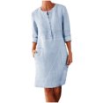 thumbnail image 1 of Vente de Liquidation Robes d'Été pour Femmes 2023 Robe à Manches Longues Imprimée Patchwork Col Rond Fente Midi Ajustée et Évasée Y2K Mode Élégante Fête Boîte de Nuit Plage Bord de Mer Retour à la Maison Robe Trapèze Ourlet Évasé, 1 of 5