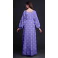 thumbnail image 4 of Bimba Robe Maxi à Manches Longues pour Femmes en Georgette Mousse Imprimée de Feuilles et d'Anémones, Taille Élastique - X-Grand, 4 of 5