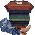 thumbnail image 4 of SMihono Hauts pour Femmes Été Décontracté Mode Confortable Col Rond Manches Courtes Imprimé Blouse T-shirt Oversize pour Femmes 2023, 4 of 5