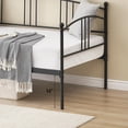 thumbnail image 3 of EDTara Steel Slat Support Metal Daybed, Elegant Arched Headboard Design, Easy Assembly for Guest Room, 3 of 9