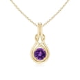 thumbnail image 1 of Angara Collier en Améthyste Naturelle - Pendentif Solitaire en Améthyste Ronde Nœud Infini en Or Jaune 14 K pour Femmes, 1 of 8