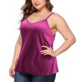 thumbnail image 2 of ohmzyzo Womens Plus Size Tank Tops V Neck Sleeveless Cami Adjustable Spaghetti Strap Camisole Summer Basic Tank Shirts, 2 of 6