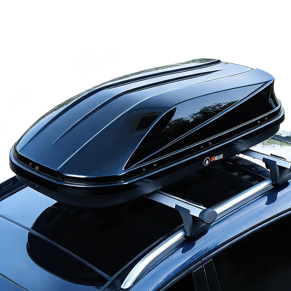 17 Cu ft ABS Rooftop Cargo Box Carrier, 2 Side Opening, Universal Car/SUV Fit, 165Lbs Capacity w/Secure Straps & Keys
