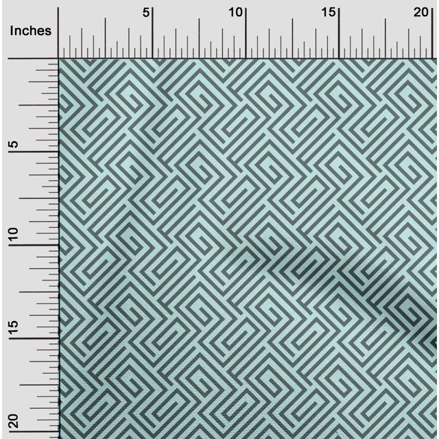 oneOone Tissu Polyester Lycra Imprimé Géométrique Clé Grecque BTY 56 Pouces