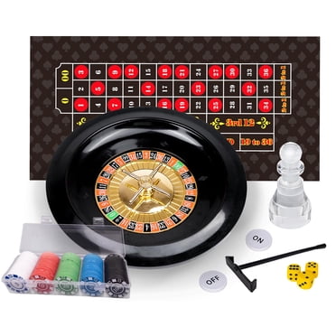 Ensemble de Roulette et de Craps avec Grand Feutre Double Face, Roulette de 10 Pouces, Râteau à Jetons, 200 Jetons, Marqueur de Roulette, 3 dés, Parfait pour les Soirées de Jeux
