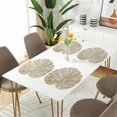thumbnail image 4 of Oleegame 1PC Placemat Stylish PVC Hollow-out Turtle Back Leaf Decoration Placemat with Simulation Leaves, , Oil-proof and Durable Table Mat for Heat Insulation Gold, 4 of 6