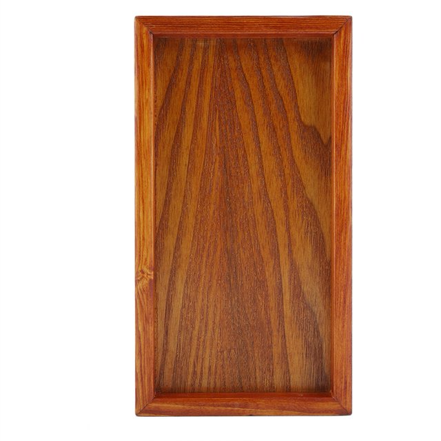 Greensen Rectangle Wooden Tea Tray Serving Table Plate, featuring a smooth wooden surface with a natural grain pattern. This durable and lightweight tray is ideal for serving tea, coffee, snacks, or drinks. Suitable for use in homes, hotels, or offices, and versatile for both indoor and outdoor settings. Dimensions and weight vary by model, with options ranging from 20x8cm to 36x27cm.