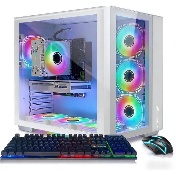 STGAubron Gaming PC Computer Desktop, Core i7-10700KF up to 5.1GHz, GeForce RTX 3060 12G GDDR6, 16G DDR4, 1T SSD, 600M WiFi, BT 5.0, RGB Fan x 7, Windows 11 Home