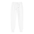 thumbnail image 2 of Sentmoon Trousers Oversized Drawstring High Waist Sweatpants Women Loose Cuffed Hem Solid Color Breathable Workout Clothes Fall Trendy for Vacation Trip White XL, 2 of 7