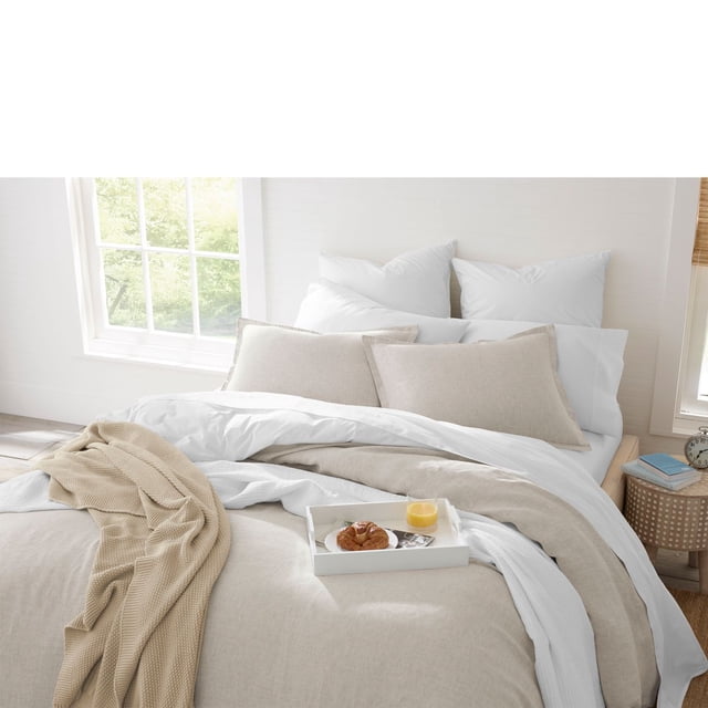 RiLEY Home Linen Flat Sheets, White, Queen