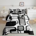 thumbnail image 2 of Erosebridal Abstract Sqare Bedding King Comforter Set,Geometric Rectangle Bedding Sets King with Comforter,Stripes Room Decorative,Reversible,Lightweight,3-Piece, 2 of 8