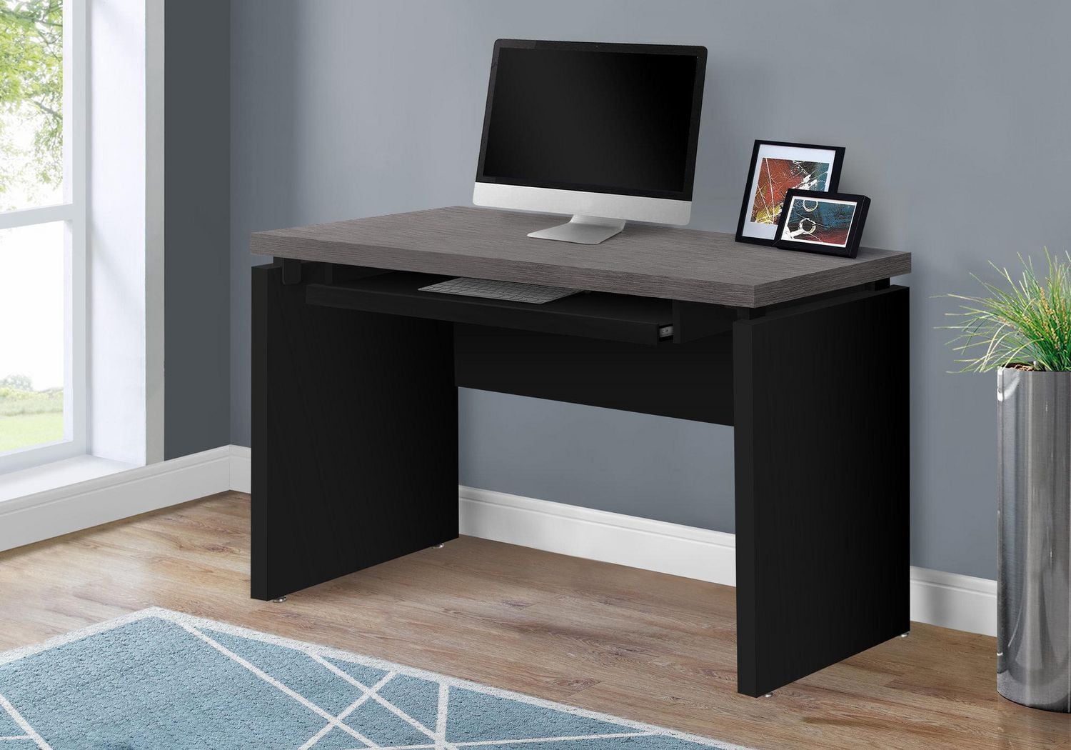 Monarch Specialties Computer Desk, Home Office, Laptop, 48"l, Work, Laminate, Black, Grey, Contemporary, Modern