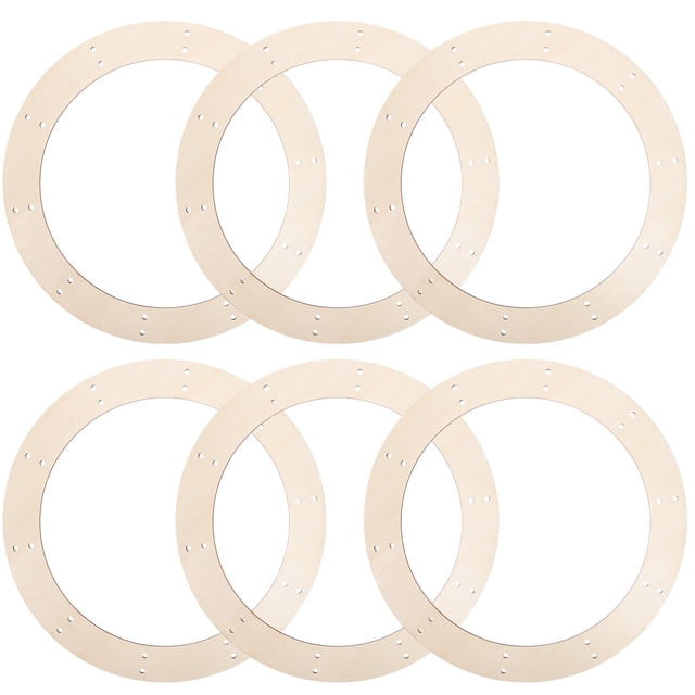 Shisuyan 6pcs Round Wreaths Frames DIY Circle Wooden Wreaths Frames Wreath Making Rings